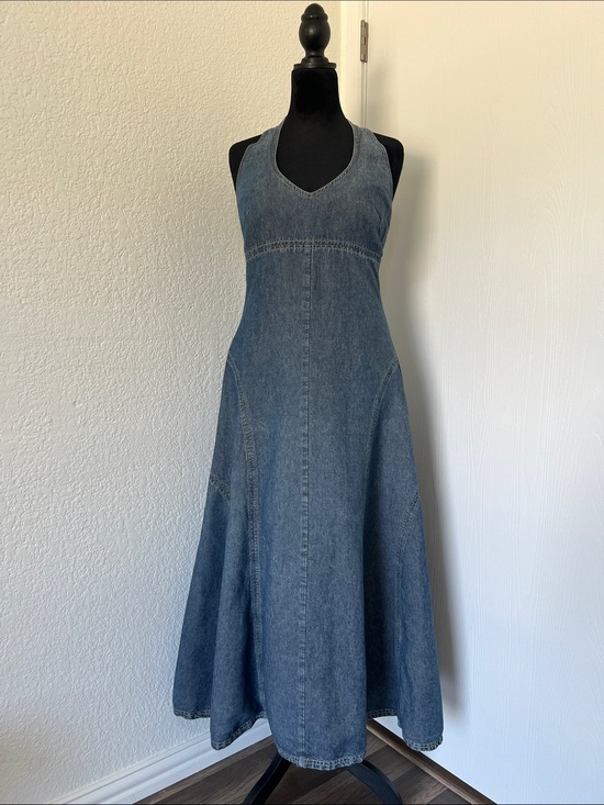 Calvin Klein Dresses & Skirts - Calvin Klein Blue Denim Midi Halter Dress